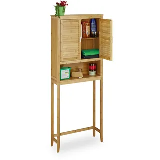 Relaxdays Lamell Waschmaschinenschrank 176 x 70 x 22,5 cm Braun Holz