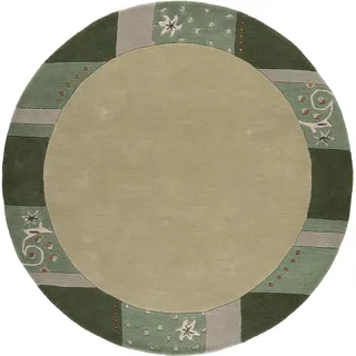 THEKO Wollteppich »Royal Ganges« rund 13 mm Höhe reine Wolle, mit Bordüre, ideal im Wohnzimmer & Schlafzimmer THEKO Ø cm 1 Stk.