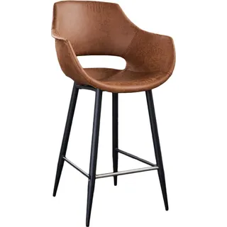 KAWOLA Barhocker ZAJA Barstuhl Sitzhöhe 76 cm Microfaser cognac - Braun
