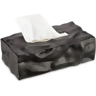 Essey Taschentücherbox Wipy Cube II, schwarz, rechteckige Taschentuchbox im Skandi Deko Design, eleganter Tuchspender für Taschentücher, perfekte Deko Box für Bad und Wohnzimmer, modern und funktional