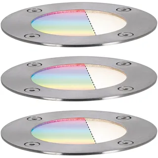 Paulmann Bodeneinbaustrahler Aluminium 10,5 cm IP65 3er Set grau