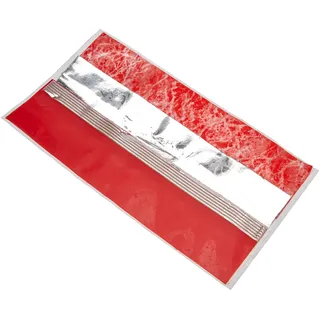 Pracht Creatives Hobby Verzierwachsplatten Mix rot/silber 3 halbe Wachsplatten ca 200 x 50 x 0,5 mm