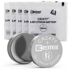 EEMB 5 PACK CR2477 Batterie 3V Lithium Knopfzellenbatterien 2477 Batterie DL2477, ECR2477 für elektronische Kerze, Licht, Fernbedienung, Schlüsselanhänger, Alarm, Kontaktsensor, intelligente Geräte