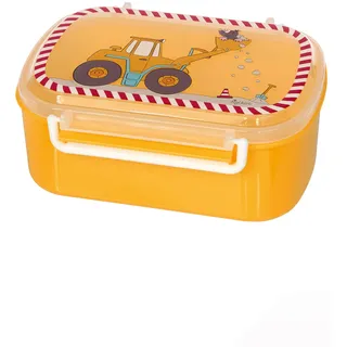 Sigikid 25267 Brotzeitdose Bodo Bagger, BPA-frei, sicher, leicht, mit Bügelverschluss, Lunchbox mit Einsatz - für Brotzeit, Frühstück, Kindergarten, für Kinder ab 2 Jahren, Gelb/ Bodo Bagger 17x11x7cm