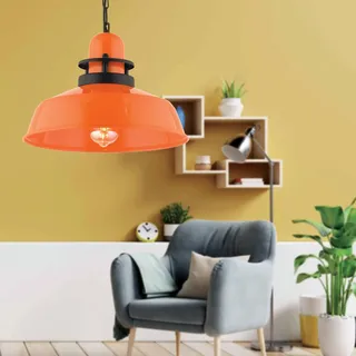 Opviq Stylish Orange Chandelier, Adjustable Height 30-130 cm, Metal Body, Ø34 cm, E27 Socket (Max 40W), Perfect for Modern Interiors, IP20 Rated