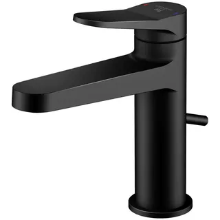 Waschtischarmatur , Schwarz , Metall , 4.9x16.9x12.6 cm , Made in Germany , flexible Anschlussschläuche, Keramikkartusche , Badezimmer, Waschbecken & Armaturen, Armaturen