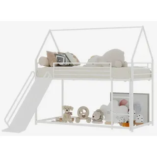 Stilvora Etagenbett in Weiß mit Rutsche und Leiter Metall Haus-Design , Holzwerkstoff , 90x190 cm , Babymöbel & Kindermöbel, Kinderzimmer & Jugendzimmer, Stockbetten