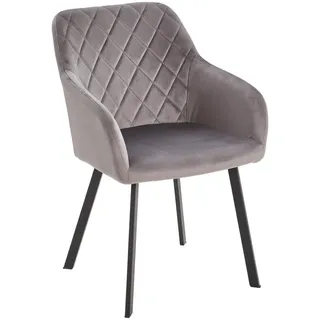 Livetastic Armlehnstuhl , Grau , Holz, Metall, Textil , Pappel , Sperrholz , eckig , 54x87x64 cm , Esszimmer, Stühle, Polsterstühle