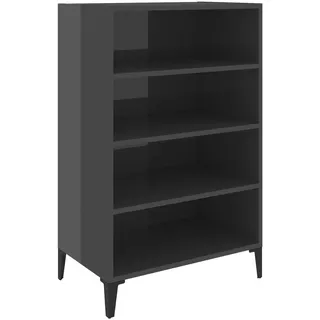 vidaXL Sideboard Hochglanz-Grau 57x35x90 cm Holzwerkstoff