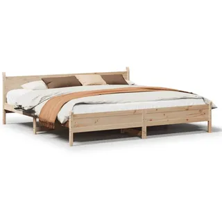 vidaXL Massivholzbett ohne Matratze 180x200 Kiefernholz - Braun