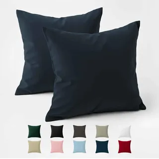 Dreamzie Kissenbezug Baumwolle Renforcé 60 x 60 cm Dunkelblau