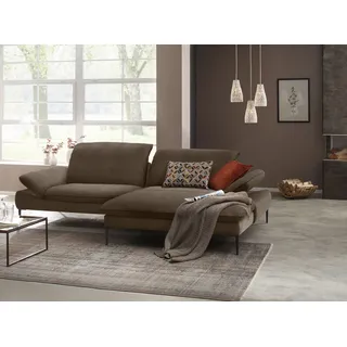 W.Schillig Ecksofa "enjoy&MORE, Designsofa, elegant und bequem, L-Form", Sitztiefenverstellung, Füße schwarz pulverbeschichtet, Breite 294 cm, mocca s37),