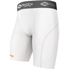 ShockDoctor Herren Tiefschutz Kompressions Short Tasche ohne Cup, White, L