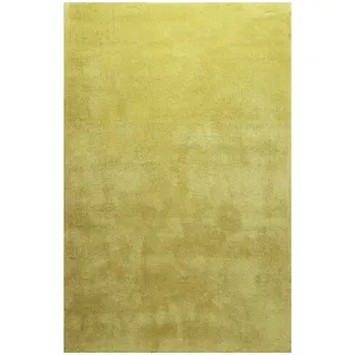 Homie Living Teppich HOMIE LIVING "Pisa", gelb (senfgelb), B:130cm H:25mm L:190cm, Polyester, Teppiche, Teppich, Hochflor, Microfaser, uni, weich, Shaggy, Wohnzimmer, Schlafzimmer