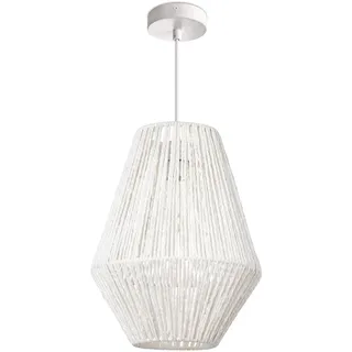 Paco Home Pablo 1-flg. Ø 30 cm rund weiß Rattan