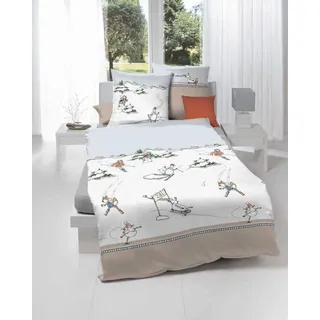 Kaeppel Biber Kinderbettwäsche Auf schnellen Kuf 135x200 cm + 80x80 cm - Creme