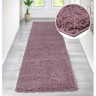 Hochflor-Teppich OTTO HOME "Viva Shaggy, in Standard- und Premium-Qualität, 30 mm oder 45 mm Höhe" Gr. 13, lila (mahagoni), B:90cm H:45mm L:250cm, Kunstfaser, Teppiche, Hochflor-Teppich, Uni Farben, einfarbig, besonders weich und kuschelig, Kundenliebling
