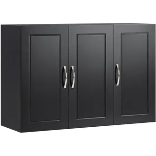 SoBuy Hängeschrank FRG231-L-SCH 90 x 60 x 30 cm Schwarz Holzwerkstoff
