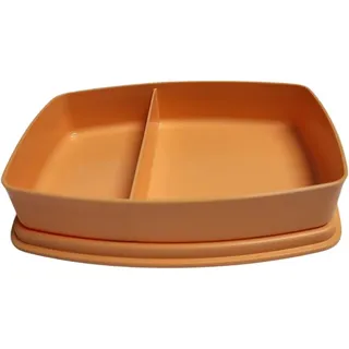 Tupperware to Go Lunchbox Clevere Pause 590ml mit Trennwand Eco+ Schule Brotdose mit Abteilung (orange)