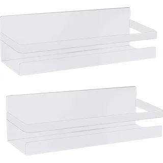 Magnetisches Regal, Kühlschrankregal, magnetisch, Hängeregal, 2 Stück, magnetisches Gewürzregal, Gewürzkorb für die Küche, Organizer, Aufbewahrung (weiß)