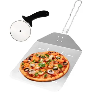bremermann Pizzaheber-Set 2tlg., Edelstahl , Edelstahlfarben , Metall , 24x25x55 cm , Küchenzubehör, Küchenhelfer