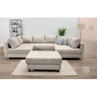 Home affaire Wohnlandschaft Toni, inklusive Hocker und Rückenkissen, beige