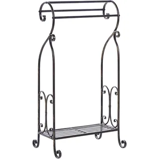 Beliani Linares Handtuchständer Antik Optik Schwarz 49 x 91 cm