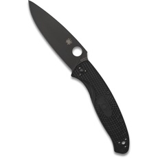 Spyderco Resilience C142PBBK Leichtes Messer mit schwarzer Edelstahlklinge und robustem schwarzem FRN-Griff – PlainEdge