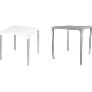 Lesli Living BELLA Gartentisch Bistrotisch Balkontisch Gartenmöbel 70x70cm grau
