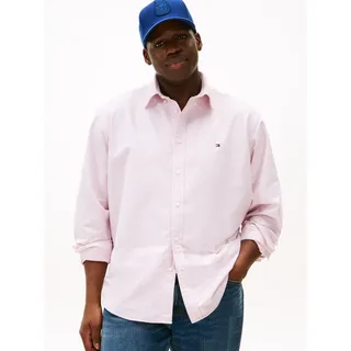 Langarmhemd "BT - HERITAGE OXFORD STRIPE", Herren, Gr. 4XL, N-Gr, medium rot, weiß, Web, Obermaterial: 100% Baumwolle, TOMMY HILFIGER BIG & TALL, regular fit normal, Manschette, Hemden Langarmhemd, fein gestreift, Große Größen, regular fit, Button-down-Kragen