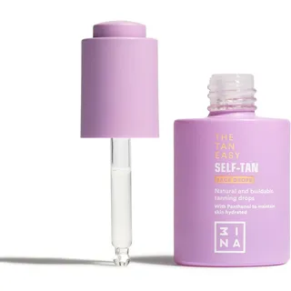 3INA MAKEUP - The Tan Easy Self-Tan Face Drops - Bräunungstropfen mit Panthenol - Natürliche Bräune - Selbstbräunungstropfen mit Leichte Geltextur - Alle Hauttypen - Vegan - Cruelty Free