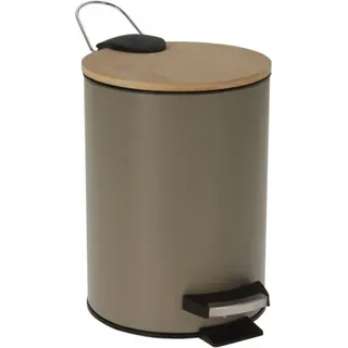 Bathroom Solutions Mülleimer, Polypropylen/Bambus, 17x24 cm, 3 l, grau