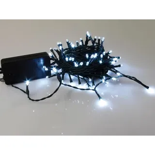 Light Creations Light LED – 10 m – 100 weiße Lampen – grünes Kabel – Dimmer – Batterien nicht enthalten - Weiß, Grün