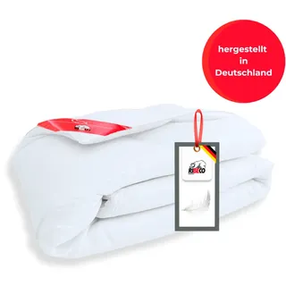 RIBECO Daunenbettdecke »Johanna« normal Füllung 80Daunen20Federn Bezug Baumwolle 1 Stk. tlg. Naturprodukt zum TOP-Preis!, weiß