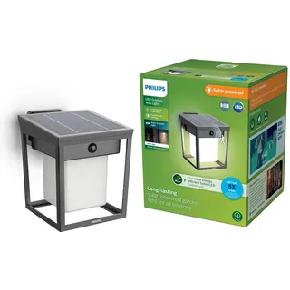 Philips LED Blaise 929004631501 Solar-Außenwandleuchte mit Bewegungsmelder LED 1.5W, Linkable Funktion, Tageslicht- und Bewegungssensor, 3000 Kelvin, IP44,