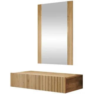 Mirjan24 Schminktisch Vamos , Braun , Holzwerkstoff , Holz Optik , 1 Schubladen , 80x17x42 cm , Schlafzimmer, Schminktische