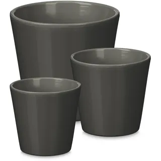 Ibergarden Blumentopf konisch 14/17/22 cm 3er Set , Keramik , 22x19x22 cm , Dekoration, Blumen & Blumentöpfe, Übertöpfe