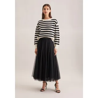 Midirock SEIDENSTICKER, Damen, Gr. S, schwarz, 100% Polyester, unifarben, normal, Röcke Midirock