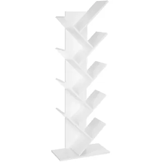 VASAGLE Bücherregal Baumform 9 Ebenen Weiß