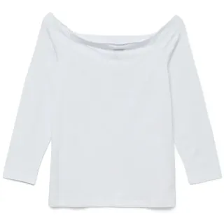 VERO MODA Damen Vmpanda 7/8 Off-Shoulder Top JRS Ga Noos, Bright White, L