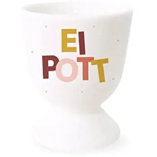 Grafik Werkstatt Eierbecher mit Echtgold | Porzellan Becher | Eipott, Weiß