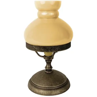 Licht-Erlebnisse Thomas Tischleuchte Messing 23,5 cm E14 Bronze Antik Creme