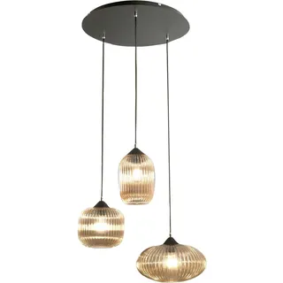Fabas Luce Pendelleuchte , Schwarz , Metall, Glas , 200 cm , ISO 9001 , höhenverstellbar , Lampen & Leuchten, Leuchtenserien