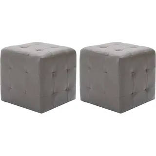 SYFAXTM Pouf 2 Stk. Grau 30x30x30 cm Kunstleder - Grau