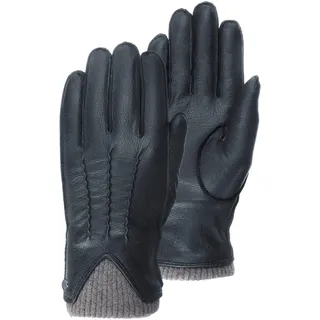 PEARLWOOD Lederhandschuhe "John" Elastischer Bund mit dekorativer Ziernaht, schwarz