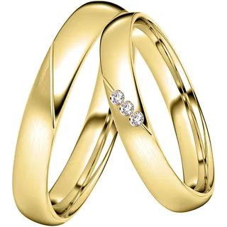 Trauring DOOSTI "Schmuck Geschenk Silber 925 Trauring Ehering Partnerring LIEBE" Gr. 62, gold (gelbgoldfarben), Fingerringe, Damen, 62, ohne Zirkonia, Silber 925 (Sterlingsilber), 3,5mm, Trauring, wahlweise mit oder ohne Zirkonia