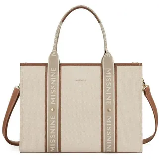 MISSNINE Canvas-Laptoptasche 15,6 Zoll Damen Handtasche Braun Beige