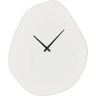 Wanduhr , Weiß , Stein , 28x33x6 cm , Dekoration, Uhren, Wanduhren
