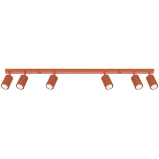 Aufbaustrahler Deckenlampe groß 117 cm lang Rot aus Alu 6x GU10 schwenkbar