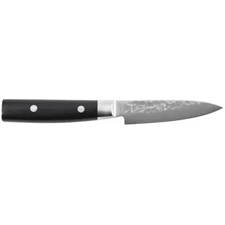 Yaxell Zen Schälmesser 10 cm, Japanisches Officemesser aus VG10 Damaststahl, Gemüsemesser mit Micarta Griff, Küchenmesser für Obst, Gemüse und Kräuter